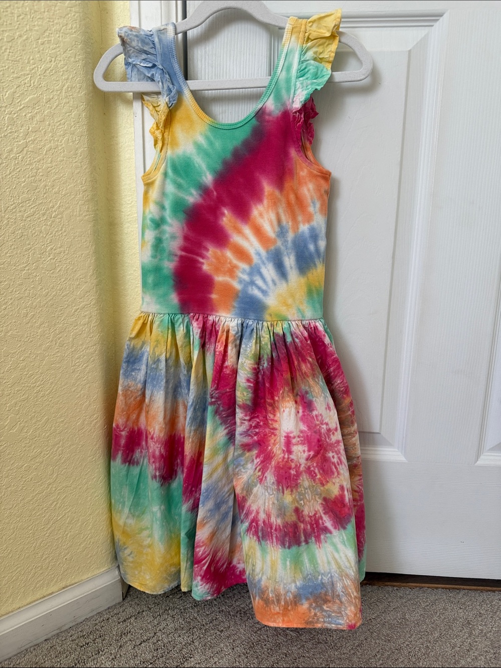 MOLO Girls Tie-Dye Ruffle Tank Dress - Multicolor